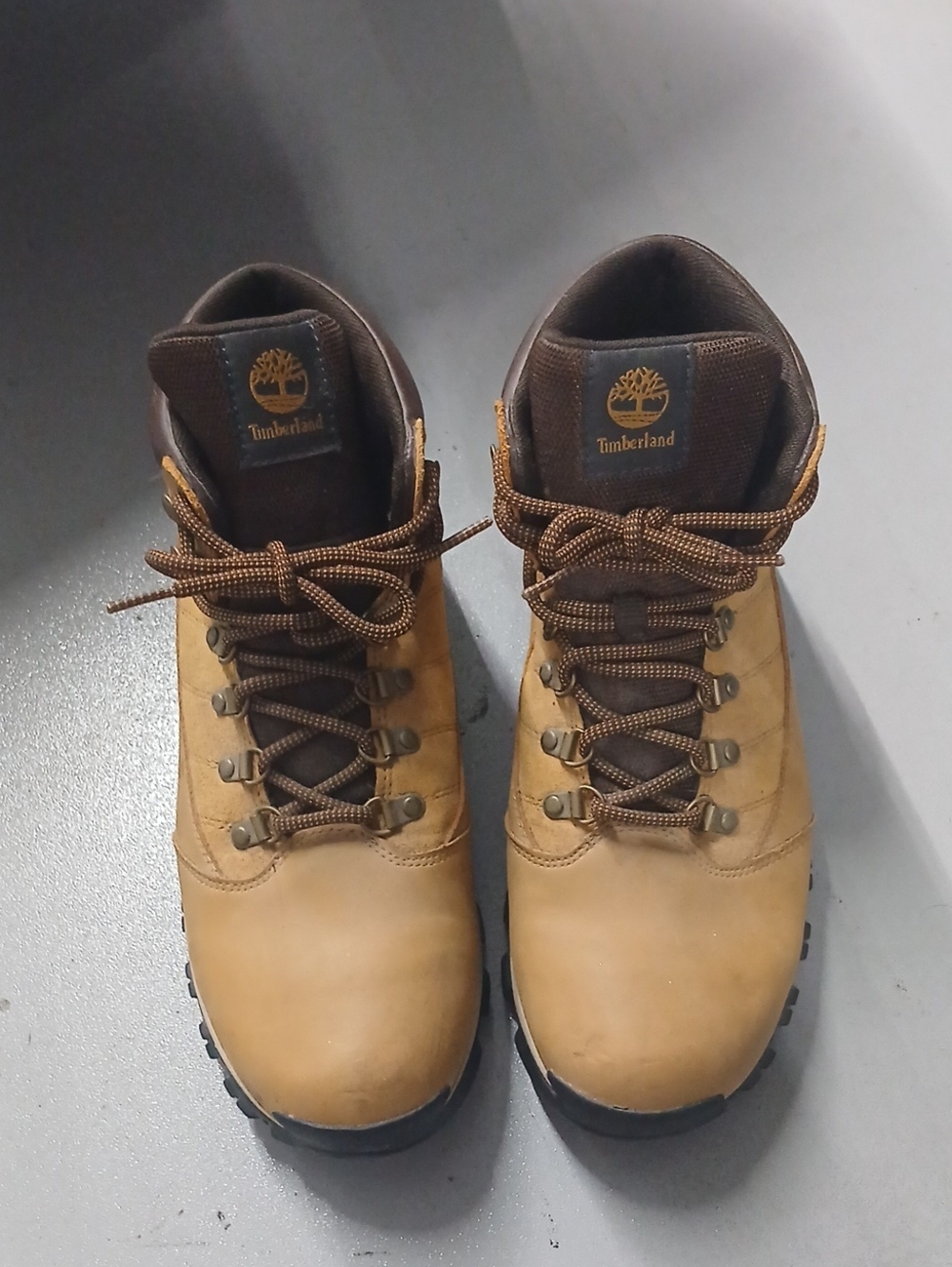 Timberland Men’s Tan & Brown Rugged Leather Hiking Boots